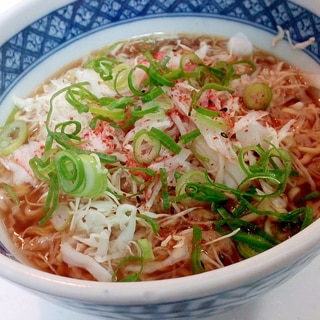 キャベツとシーサラダと葱の醬油ラーメン